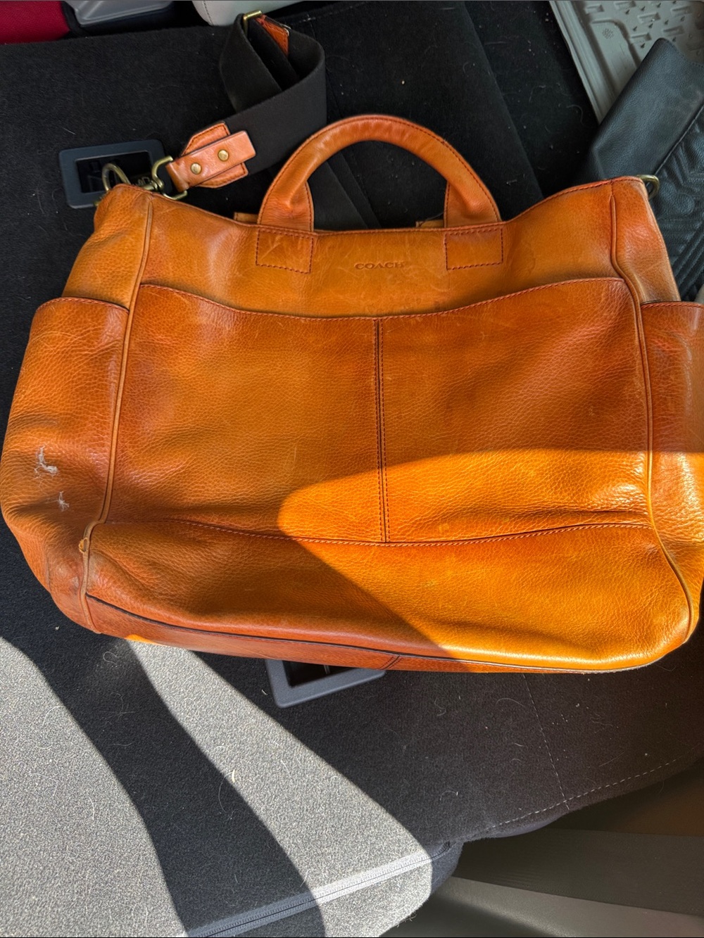 Coach unisex Leather Briefcase in Cognac Brown